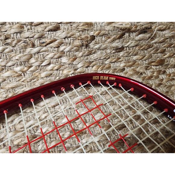 New Vintage Wilson Staff Pro Mid Plus High Beam Series Red White Racket & Case - Picture 5 of 8